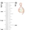 Thumbnail Image 3 of Previously Owned - Lab-Created Opal and White Sapphire Ribbon Pendant and Stud Earrings Set in Sterling Silver