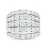 Thumbnail Image 3 of Previously Owned - 4 CT. T.W. Diamond Graduated Five Row Ring in 10K White Gold