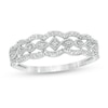Previously Owned - 1/15 CT. T.W. Diamond Scallop Vintage-Style Anniversary Ring in 10K White Gold