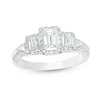 Previously Owned - 1-5/8 CT. T.W. Emerald-Cut Diamond Past Present Future® Engagement Ring in 14K White Gold (I/SI2)