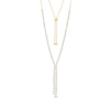 Thumbnail Image 1 of Previously Owned - Lab-Created White Sapphire Lariat "Y" Necklace in Sterling Silver with 18K Gold Plate - 26"