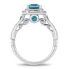 Thumbnail Image 3 of Previously Owned - Enchanted Disney Cinderella London Blue Topaz and 3/4 CT. T.W. Diamond Frame Engagement Ring