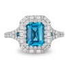 Thumbnail Image 4 of Previously Owned - Enchanted Disney Cinderella London Blue Topaz and 3/4 CT. T.W. Diamond Frame Engagement Ring