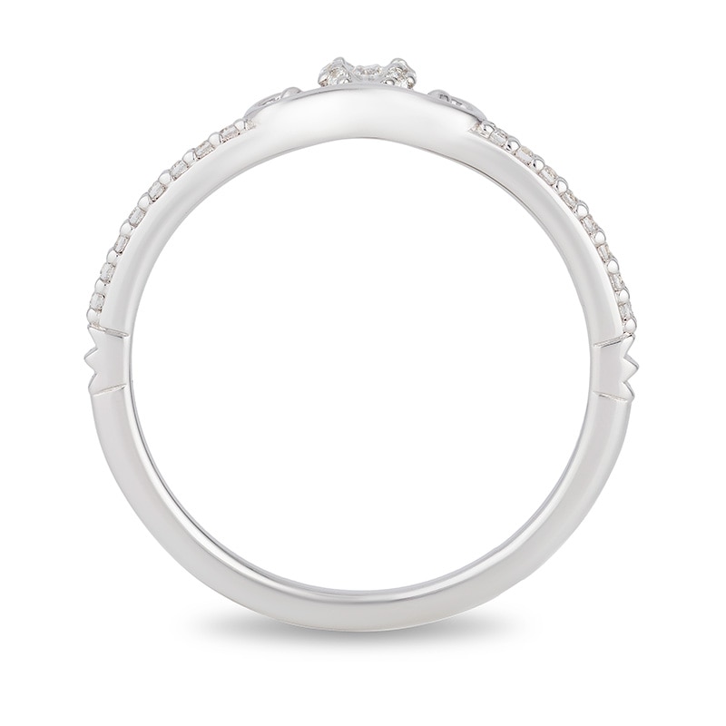 Main Image 3 of Previously Owned - Enchanted Disney Cinderella 1/10 CT. T.W. Diamond Carriage Contour Wedding Band in 14K White Gold