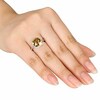 Thumbnail Image 3 of Previously Owned - Cushion-Cut Citrine and 1/10 CT. T.W. Diamond Frame Ring in Sterling Silver