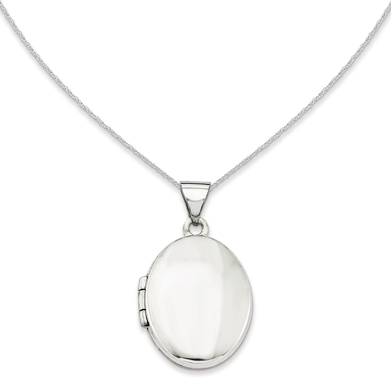 Main Image 1 of Previously Owned - Oval Polished Locket in 14K White Gold