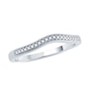 Thumbnail Image 1 of Previously Owned - 1/10 CT. T.W. Diamond Vintage-Style Contour Wedding Band in 10K White Gold