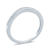 Thumbnail Image 2 of Previously Owned - 1/10 CT. T.W. Diamond Vintage-Style Contour Wedding Band in 10K White Gold