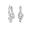 Thumbnail Image 0 of Previously Owned - Ever Us® 5/8 CT. T.W. Two-Stone Diamond Bypass Hoop Earrings in 14K White Gold