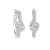 Thumbnail Image 1 of Previously Owned - Ever Us® 5/8 CT. T.W. Two-Stone Diamond Bypass Hoop Earrings in 14K White Gold