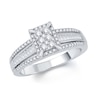 Previously Owned - 1/2 CT. T.W. Composite Diamond Square Frame Engagement Ring in 10K White Gold