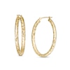 Previously Owned - Diamond-Cut Oval Tube Hoop Earrings in 14K Gold