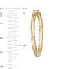 Previously Owned - Diamond-Cut Oval Tube Hoop Earrings in 14K Gold