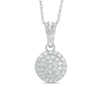 Thumbnail Image 1 of Previously Owned - 1/4 CT. T.W. Composite Diamond Circle Pendant in 10K White Gold