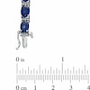 Thumbnail Image 3 of Previously Owned - Oval Lab-Created Ceylon Sapphire and Diamond Accent Bracelet Sterling Silver - 7.25"