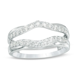 Previously Owned - 1/2 CT. T.W. Diamond Contour Solitaire Enhancer in 14K White Gold