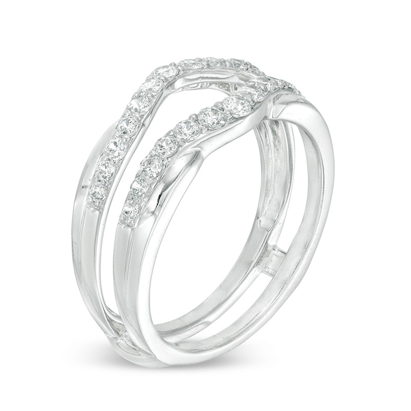 Previously Owned - 1/2 CT. T.W. Diamond Contour Solitaire Enhancer in 14K White Gold