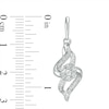 Thumbnail Image 2 of Previously Owned - 1/6 CT. T.W. Composite Diamond Flame Drop Earrings in Sterling Silver