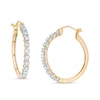 Thumbnail Image 0 of Previously Owned - 1/2 CT. T.W. Diamond Hoop Earrings in 10K Gold