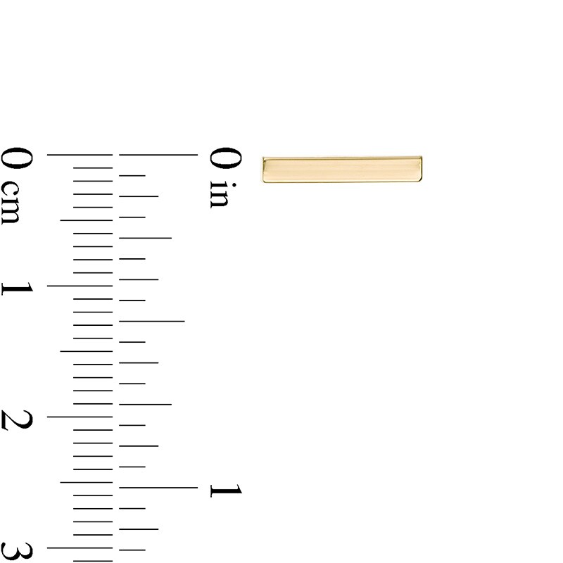 Main Image 2 of Previously Owned - 2.0mm Bar Stud Earrings in 14K Gold