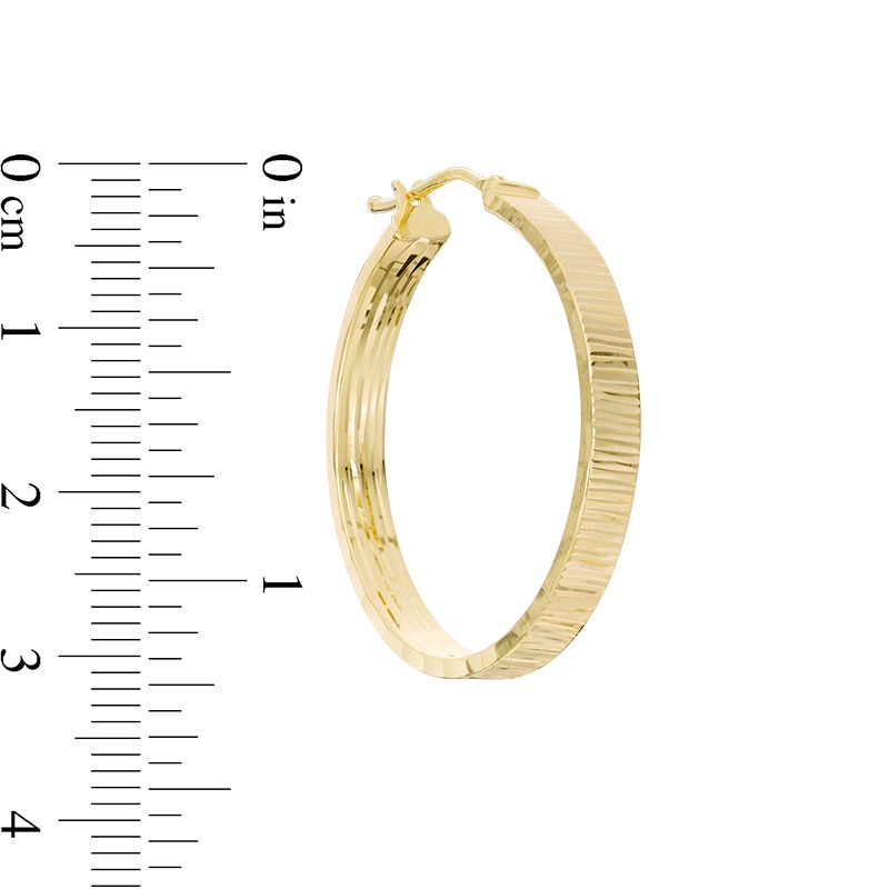 Previously Owned - Made in Italy 25.0mm Diamond-Cut Inside-Out Hoop Earrings in 14K Gold