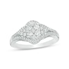 Thumbnail Image 0 of Previously Owned - 1/2 CT. T.W. Oval Composite Diamond Tri-Sides Ring in 10K White Gold