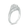 Thumbnail Image 1 of Previously Owned - 1/2 CT. T.W. Oval Composite Diamond Tri-Sides Ring in 10K White Gold