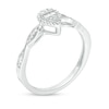Thumbnail Image 1 of Previously Owned - 1/6 CT. T.W. Composite Pear-Shaped Diamond Frame Twist Promise Ring in 10K White Gold