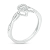 Thumbnail Image 1 of Previously Owned - 1/6 CT. T.W. Composite Pear-Shaped Diamond Frame Twist Promise Ring in 10K White Gold