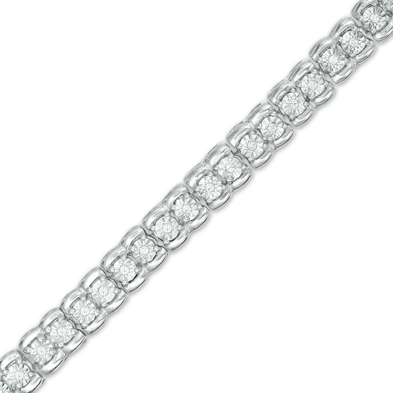 Main Image 1 of Previously Owned - 1/4 CT. T.W. Diamond Tennis Bracelet in Sterling Silver - 7.25"
