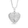 Thumbnail Image 1 of Previously Owned - Lab-Created White Sapphire Angel Wings Heart Locket in Sterling Silver