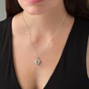 Thumbnail Image 2 of Previously Owned - Lab-Created White Sapphire Angel Wings Heart Locket in Sterling Silver