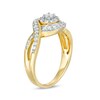 Thumbnail Image 1 of Previously Owned - 1/2 CT. T.W. Diamond Frame Swirl Bypass Ring in 10K Gold