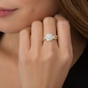 Thumbnail Image 2 of Previously Owned - 1/2 CT. T.W. Diamond Frame Swirl Bypass Ring in 10K Gold