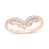 Thumbnail Image 1 of Previously Owned - 1/4 CT. T.W. Diamond Chevron Anniversary Band in 14K Rose Gold