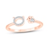 Thumbnail Image 1 of Previously Owned - Diamond Accent Cat and Paw Open Ring in 10K Rose Gold