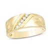Thumbnail Image 0 of Previously Owned - Men's 1/5 CT. T.W. Diamond Five Stone Slant Wedding Band in 10K Gold