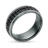 Thumbnail Image 3 of Previously Owned - Black Spinel Double Row Beaded Ring in Sterling Silver with Black Rhodium