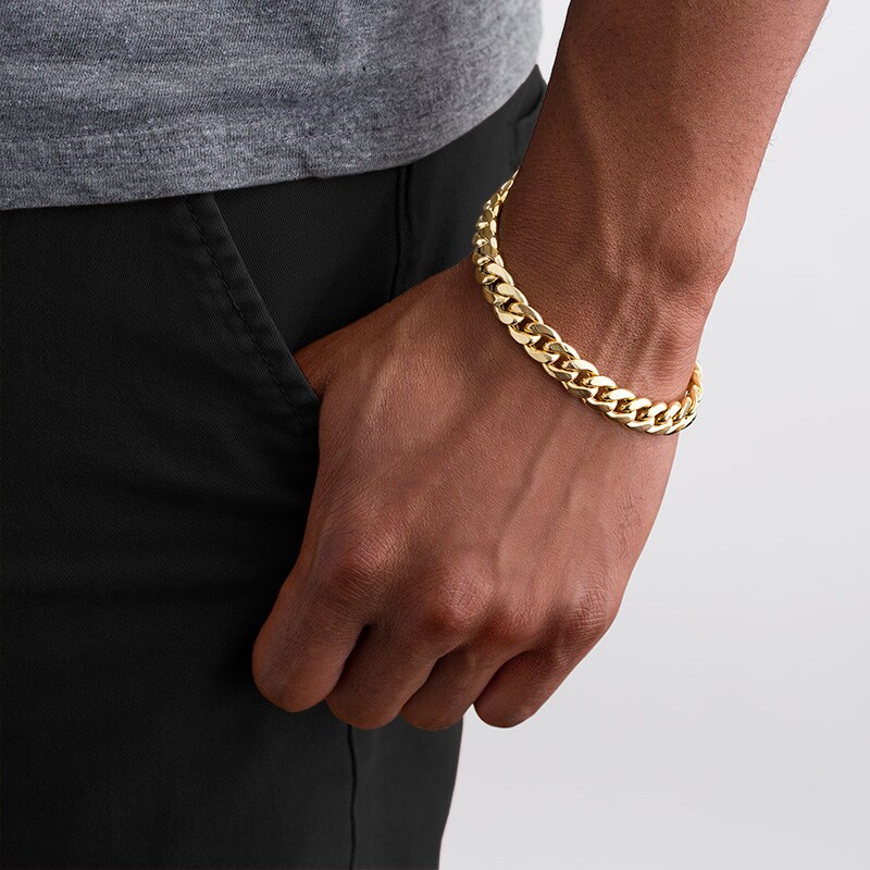 Main Image 3 of Previously Owned - Men's 9.2mm Cuban Link Bracelet in 10K Gold - 9.0"