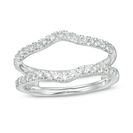 Previously Owned - 1/2 CT. T.W. Diamond Contour Ribbon Solitaire Enhancer in 14K White Gold