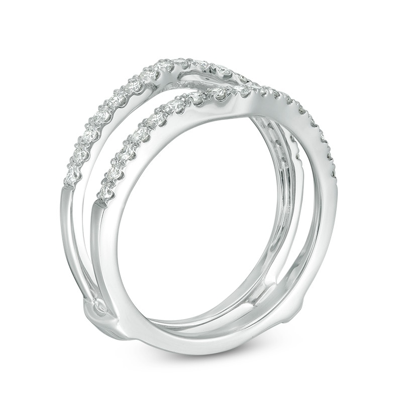Main Image 3 of Previously Owned - 1/2 CT. T.W. Diamond Contour Ribbon Solitaire Enhancer in 14K White Gold