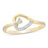 Thumbnail Image 1 of Previously Owned - 1/20 CT. T.W. Diamond Sideways Heart Ring in 10K Gold