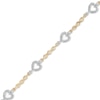 Thumbnail Image 0 of Previously Owned - 1/10 CT. T.W. Diamond Sideways Heart Station Twist Bracelet in 10K Gold - 7.5"