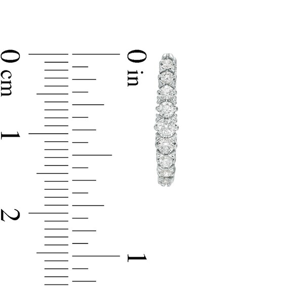 Previously Owned - 1/2 CT. T.W. Diamond Oval Hoop Earrings in 10K White Gold Previously Owned - 1/2 CT. T.W. Diamond Oval Hoop Earrings in 10K White Gold