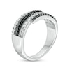 Thumbnail Image 3 of Previously Owned - 1/2 CT. T.W. Enhanced Black and White Diamond Multi-Row Wrap Ring in Sterling Silver