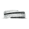 Previously Owned - 1/2 CT. T.W. Enhanced Black and White Diamond Multi-Row Wrap Ring in Sterling Silver