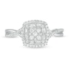 Thumbnail Image 4 of Previously Owned - 1/3 CT. T.W. Composite Diamond Cushion Frame Crossover Shank Ring in 10K White Gold