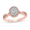 Thumbnail Image 0 of Previously Owned - 1/4 CT. T.W. Diamond Double Oval Frame Twist Engagement Ring in 10K Rose Gold
