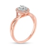 Thumbnail Image 2 of Previously Owned - 1/4 CT. T.W. Diamond Double Oval Frame Twist Engagement Ring in 10K Rose Gold