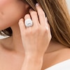 Thumbnail Image 1 of Previously Owned - 4 CT. T.W. Princess-Cut Composite Diamond Triple Frame Engagement Ring in 10K White Gold